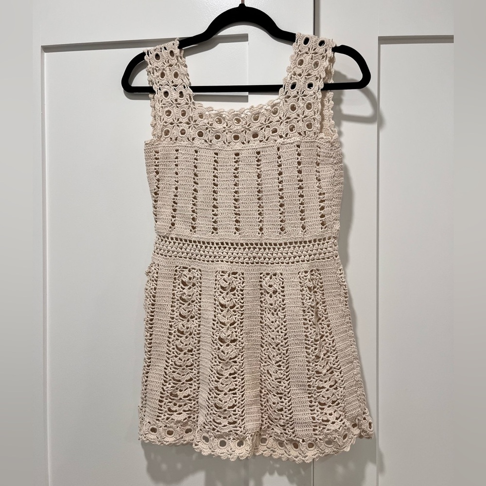 Hand made crochet micro dress